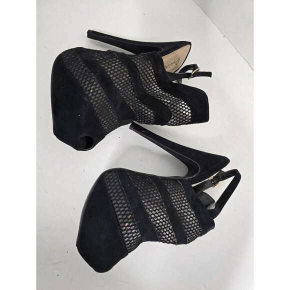 Black Strappy Super High Sexy Stiletto Heels - Picture 2 of 10